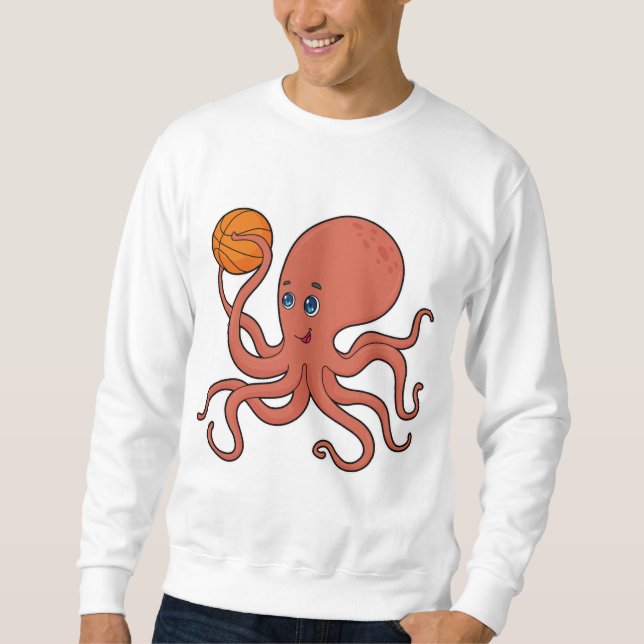 Octopus Basketball player Basketball Sweatshirt (Front)