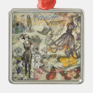 Octopus Beach Antique Coastal Steampunk Metal Tree Decoration