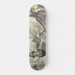 Octopus Beach Antique Coastal Steampunk Skateboard