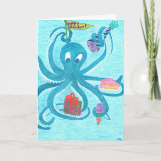 Octopus Birthday Card