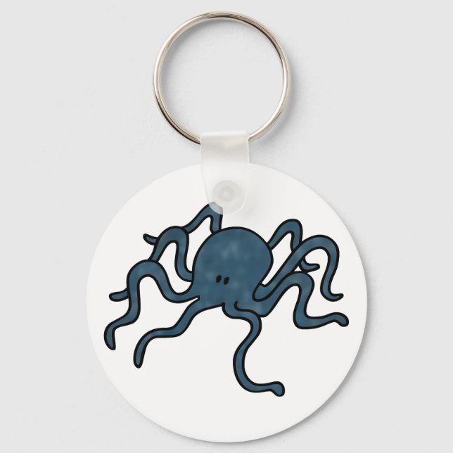 Octopus Blue Key Ring (Front)
