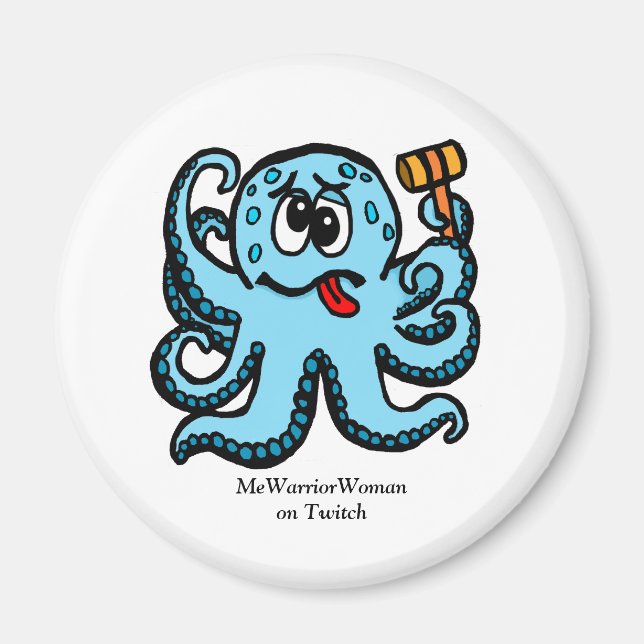 Octopus Bonk, MeWarriorWoman on Twitch Magnet (Front)