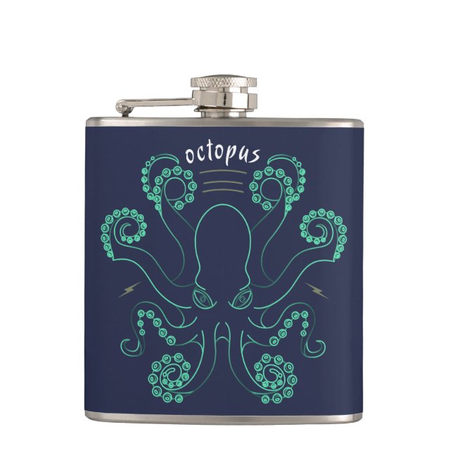 Octopus Cephalopod Tentacles Hip Flask (Front)