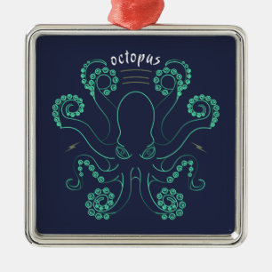 Octopus Cephalopod Tentacles Metal Tree Decoration