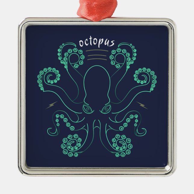Octopus Cephalopod Tentacles Metal Tree Decoration (Front)