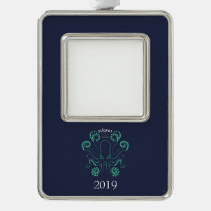 Octopus Cephalopod Tentacles Silver Plated Framed Ornament