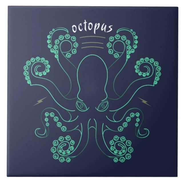 Octopus Cephalopod Tentacles Tile (Front)
