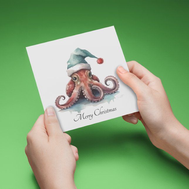 Octopus Christmas Joy, custom Holiday Card (Creator Uploaded)