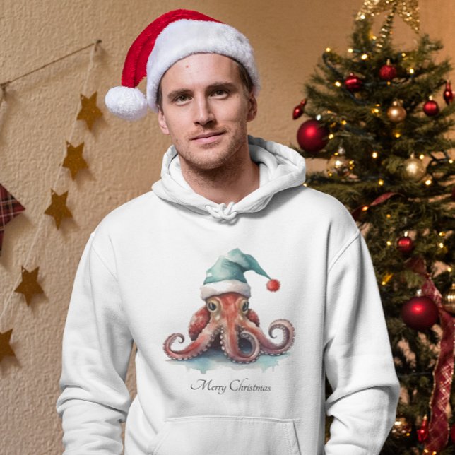 Octopus Christmas Joy, custom Hoodie (Creator Uploaded)