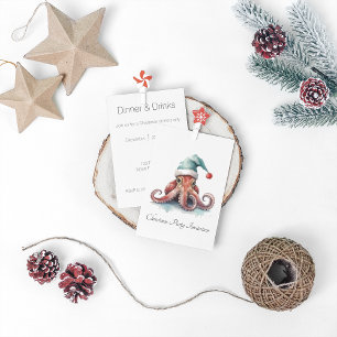 Octopus Christmas Joy, custom Invitation