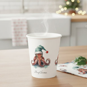 Octopus Christmas Joy, custom Paper Cups