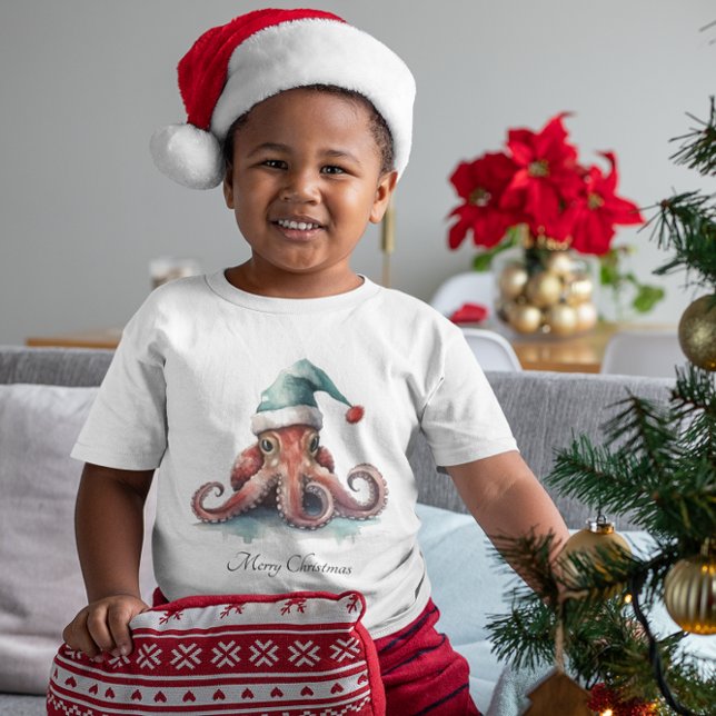 Octopus Christmas Joy, custom T-Shirt (Creator Uploaded)
