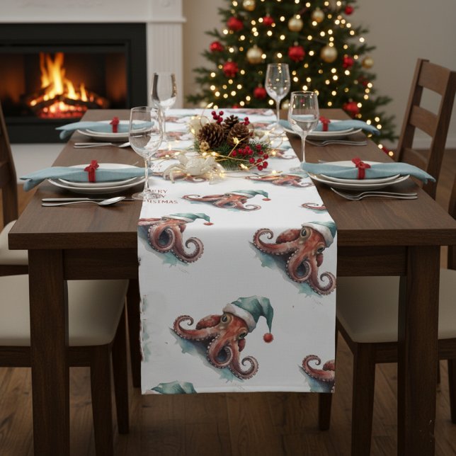 Octopus Christmas Joy Short Table Runner (Creator Uploaded)