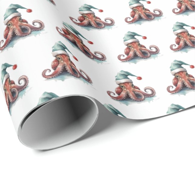 Octopus Christmas Joy Wrapping Paper (Roll Corner)