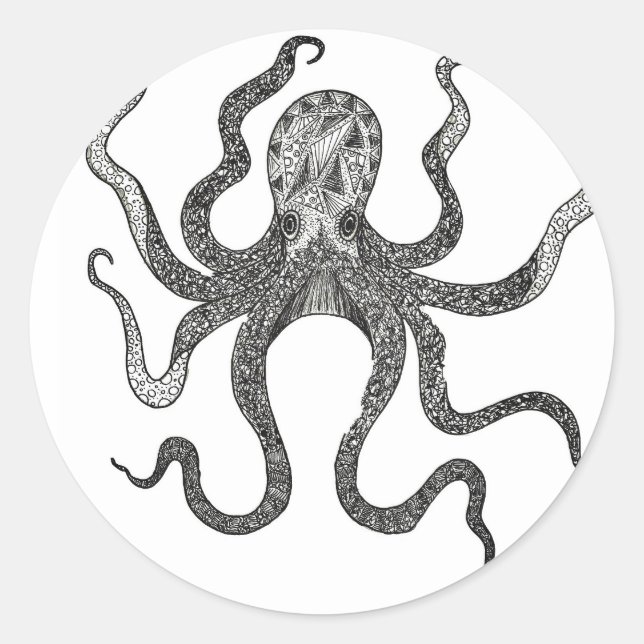 Octopus Classic Round Sticker (Front)