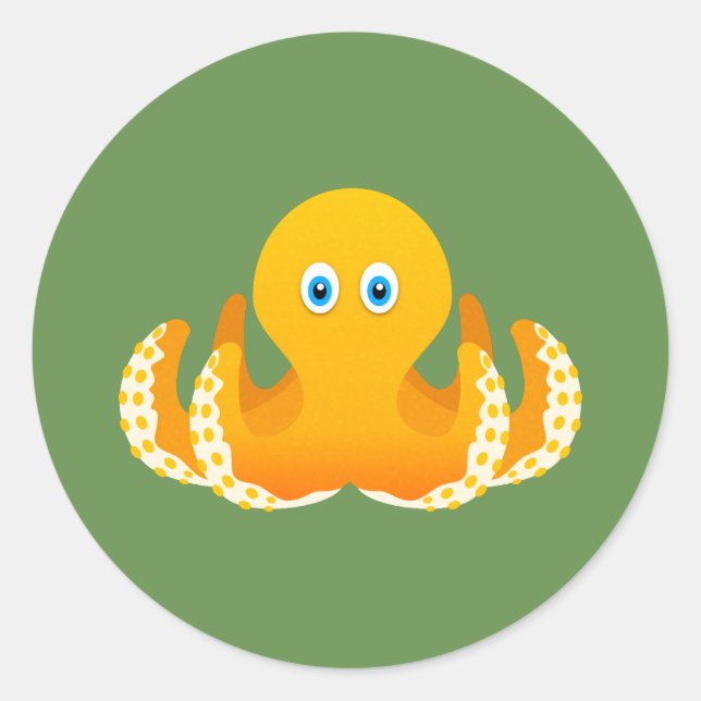 Octopus Classic Round Sticker (Front)