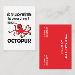 Octopus Coastal Beach Funny Octopus Business Card