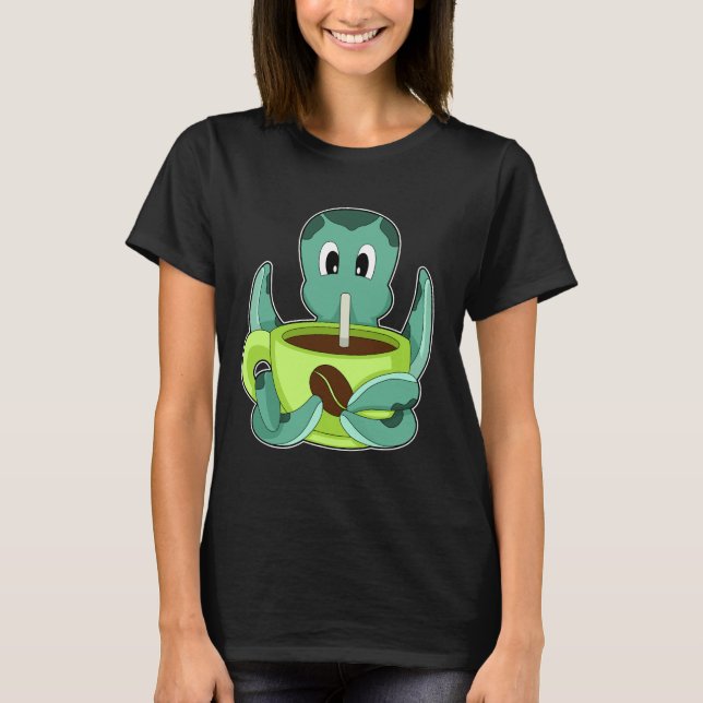 Octopus Coffee Coffee cup T-Shirt (Front)