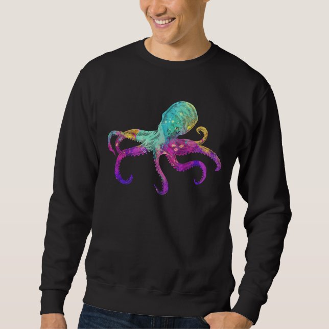 Octopus Colourful Kraken Sea Animal Art Sweatshirt (Front)