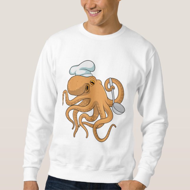Octopus Cook Chef hat Sweatshirt (Front)