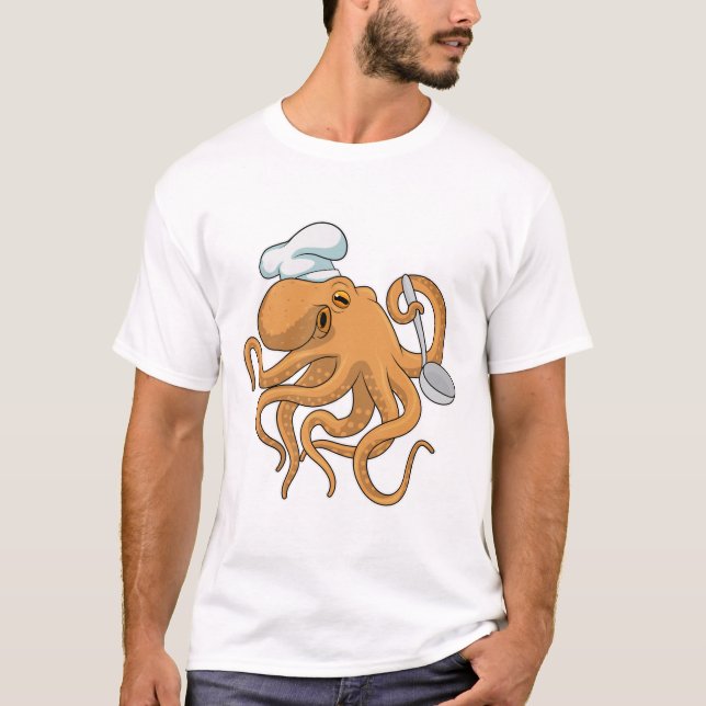 Octopus Cook Chef hat T-Shirt (Front)