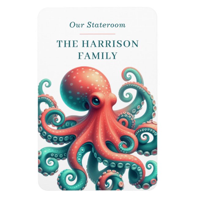 Octopus Cruise Ship Stateroom Magnet (Vertical)