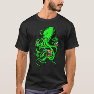 Octopus Cube Speed Cubing Math Puzzle Cuber Womens T-Shirt