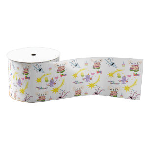 Octopus Cupcake Happy Birthday Ribbon Grosgrain Ribbon