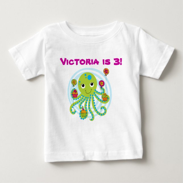 Octopus Customisable Birthday T-shirt (Front)