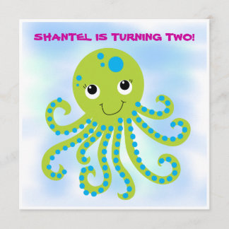 Octopus Customised Birthday Invitations