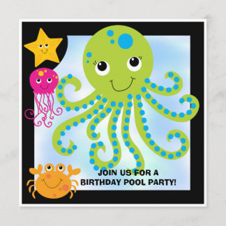 Octopus Customised Birthday Invitations