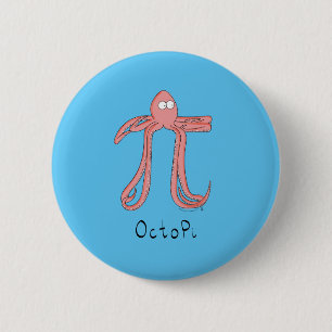 Octopus Cute Math Pi Day Button Pin