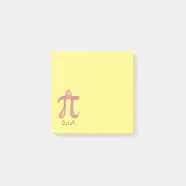 Octopus Cute Math Pi Day Post-It Notes (Front)