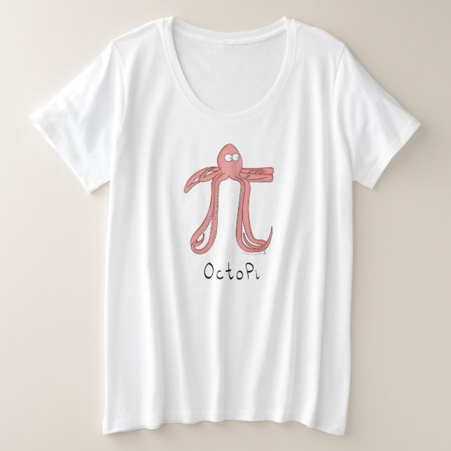 Octopus Cute Math Pi Day Women's Plus Size Tshirt (Design Front)