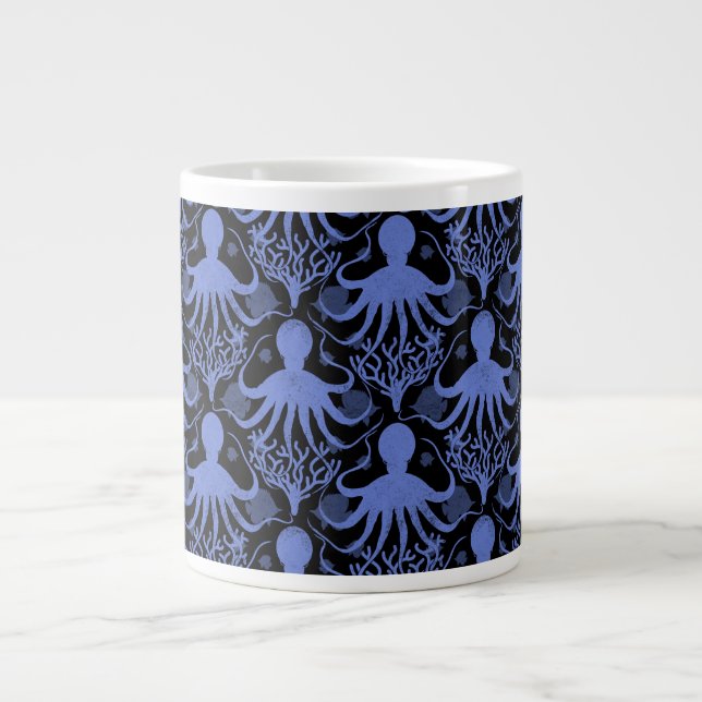 Octopus (dark background) large coffee mug (Front)