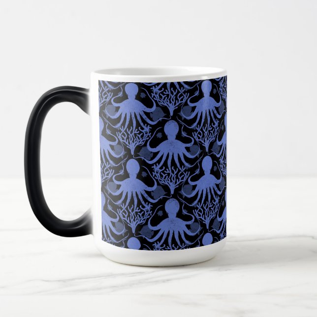 Octopus (dark background) magic mug (Left)