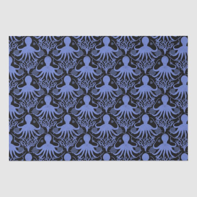 Octopus (dark background) tissue paper (Front)