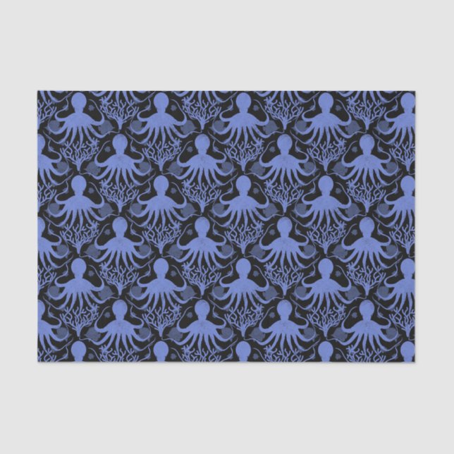 Octopus (dark background) tissue paper (Front)