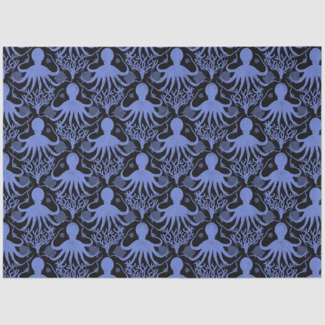 Octopus (dark background) tissue paper (Front)