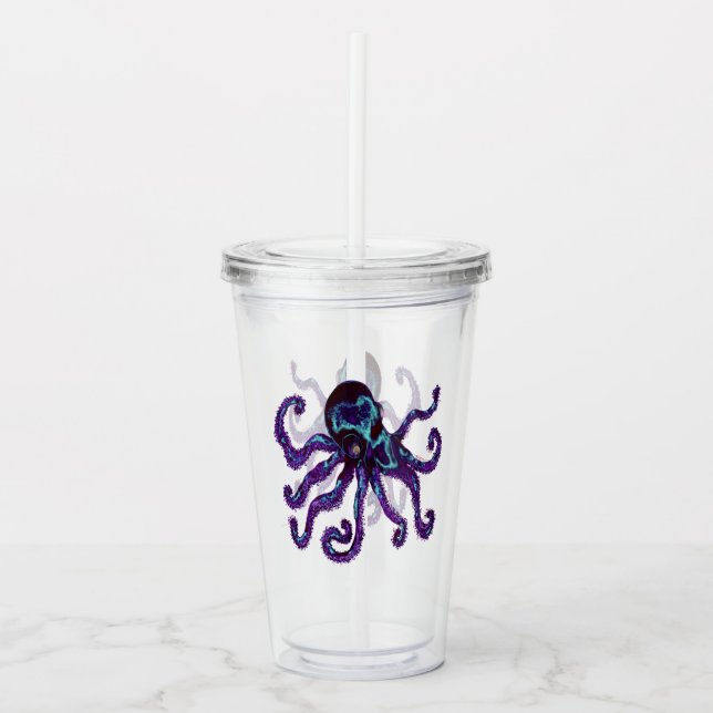 Octopus - Deep Purple Acrylic Tumbler (Front)