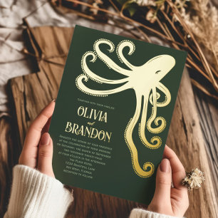 Octopus Deep Sea Stylised Modern Wedding