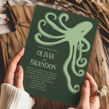 Octopus Deep Sea Stylised Modern Wedding