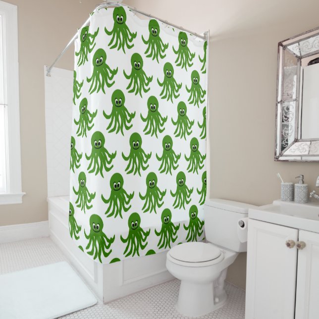 Octopus Design Shower Curtain (In Situ)