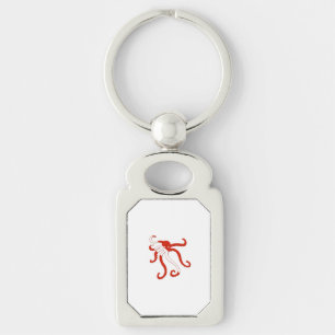 Octopus dive silhouette key ring