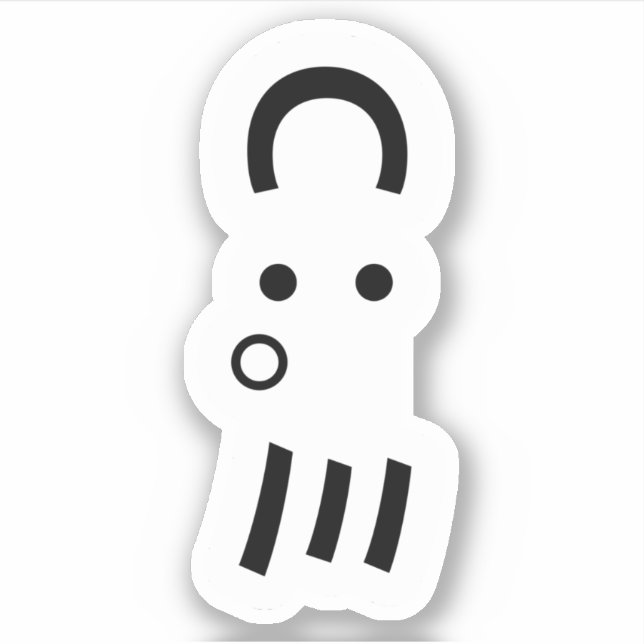 Octopus Emoticon Japanese Kaomoji Sticker (Front)