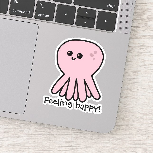 Octopus Feeling Happy Pink Mood (Detail)