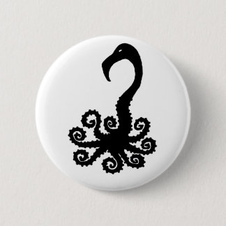 octopus flamingo humour combination animal cartoon 6 cm round badge