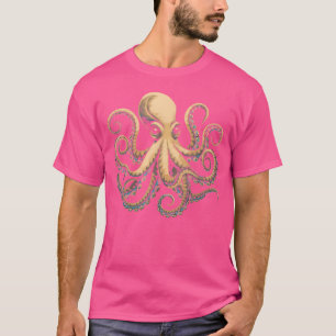 Octopus Floral Flowers Squid Kraken Scuba Diving T-Shirt