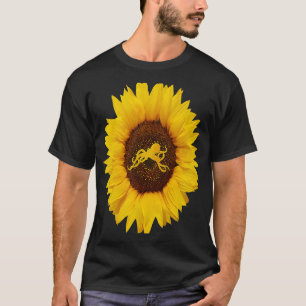 Octopus For Women Men Mollusc Animal Sunflower T-Shirt