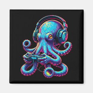 Octopus Gaming Animal Video Games Funny Octopus  Magnet